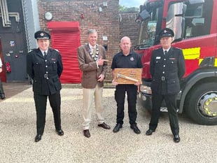 Paul's final parade at Haslemere Fire Station