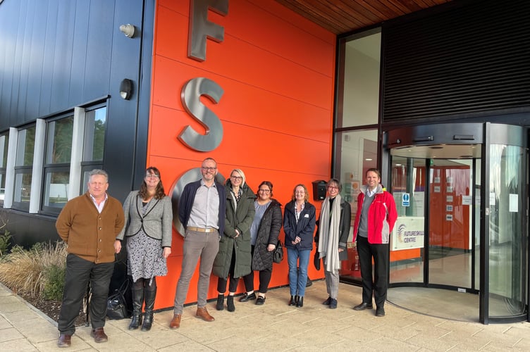 Bordon Future Skills Centre manager Steve Gilder and the representatives of companies and organisations who attended an apprenticeship recruitment drive there on February 4, 2022.