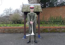 Former Alton College HSDC student playing trombone for Royal Marines