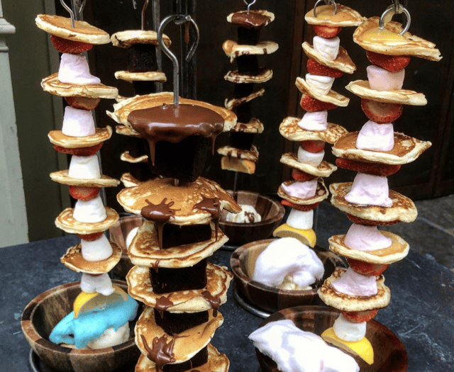 We tried The Botanist’s ‘hanging pancake kebab’ – and it was messy!