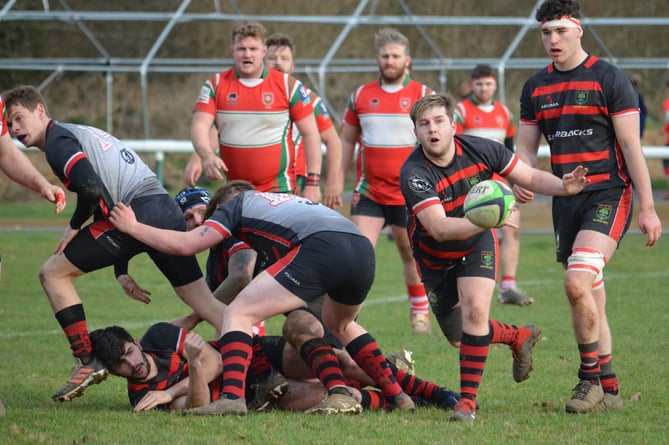 Action from Alton’s match against Petersfield earlier this season. Picture by Lofty Callow