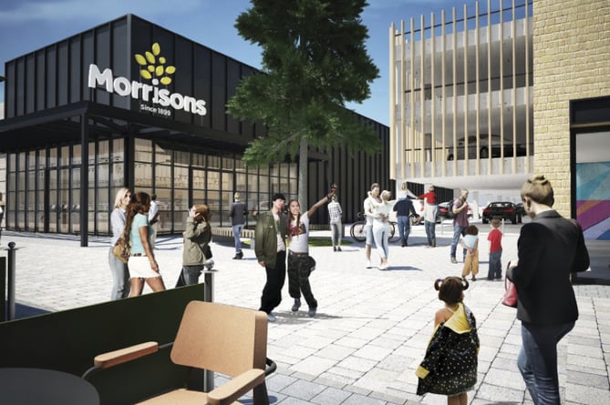 Computer simulation of new Morrisons supermarket planned for Whitehill & Bordon’s new town centre