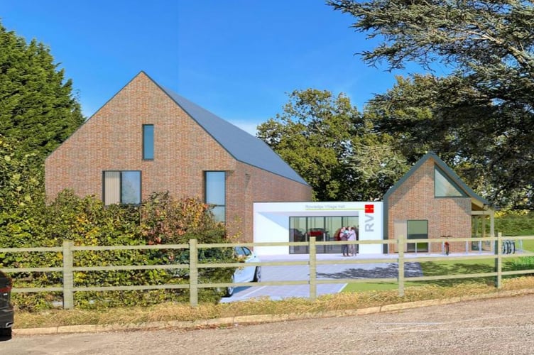 An artist’s impression of the new Rowledge Village Hall, as visualised from Fullers Road
