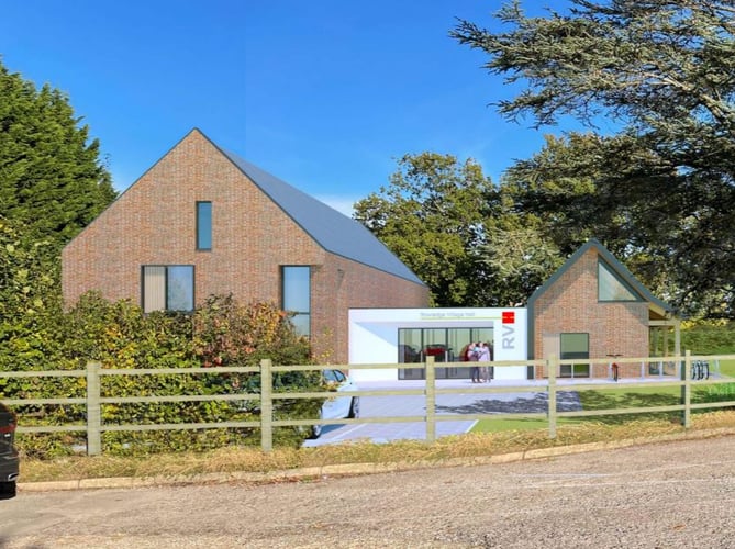 An artist’s impression of the new Rowledge Village Hall, as visualised from Fullers Road