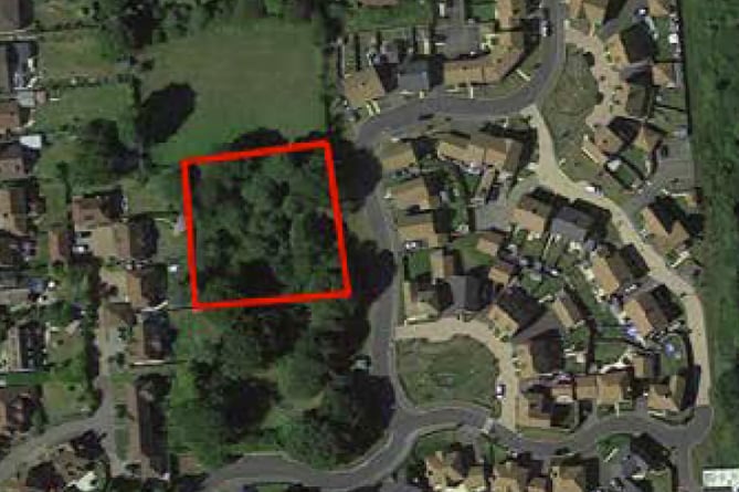 The red square was a proposed site for four houses in Medstead.