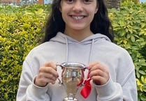 Four Marks girl Jaya wins a cup for her singing