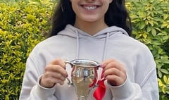 Four Marks girl Jaya wins a cup for her singing