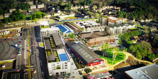 A computer simulation of Whitehill & Bordon’s new town centre
