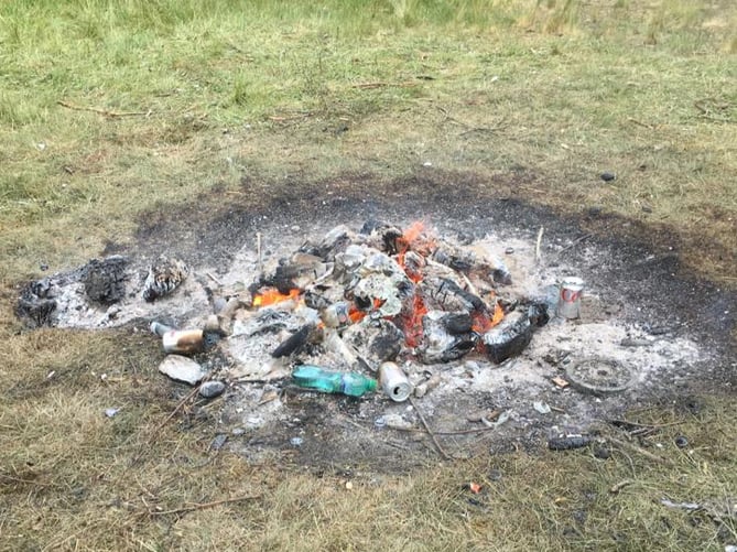 Fires were lit at Shortfield Common, Frensham, a protected Site of Special Scientific Interest, by travellers encamped on the site