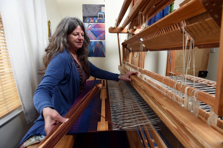 Award-winning rug weaver Jacqueline James, together with textile print designer Amelie Crepy, has created The Alchemy of Blue, a contemporary seven-metre handwoven and custom-dyed art installation set to feature at Farnham Maltings’ thread... a festival of textiles this weekend