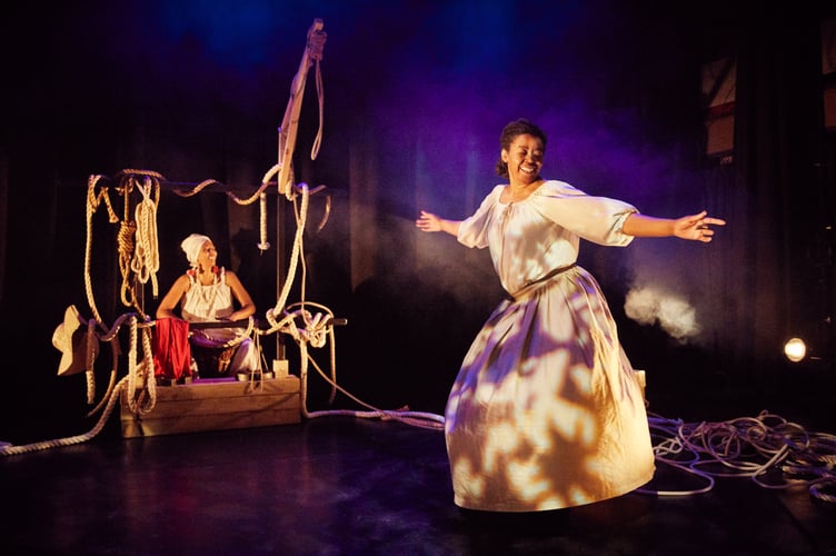 Publicity photo for Sold – the story of British slave Mary Prince – at The Phoenix Theatre and Arts Centre in Bordon in 2022.