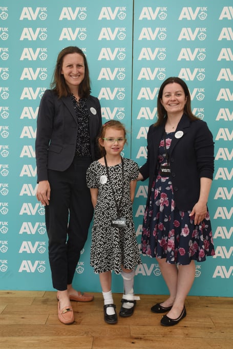 Award-winning teacher Hayley Fisher-Smith, right, with Isabelle Cavanough, the pupil who nominated her, and her mother Elise Cavanough.