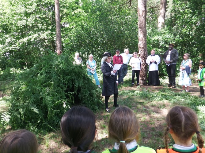 Gilbert White reads excerpts from his journal at the Walldown Earthworks Blessing of the Bower ceremony in Whitehill on June 11th 2022.