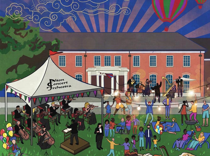 Publicity painting for A Night At The Proms at The Shed in Bordon on July 9th 2022.