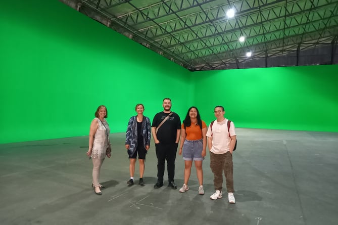 Surrey University film students visit Black Hangar Studios at Lasham Airfield. 