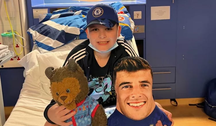 Stanley, 12, from Bordon, undergoing cancer treatment, August 2022. 