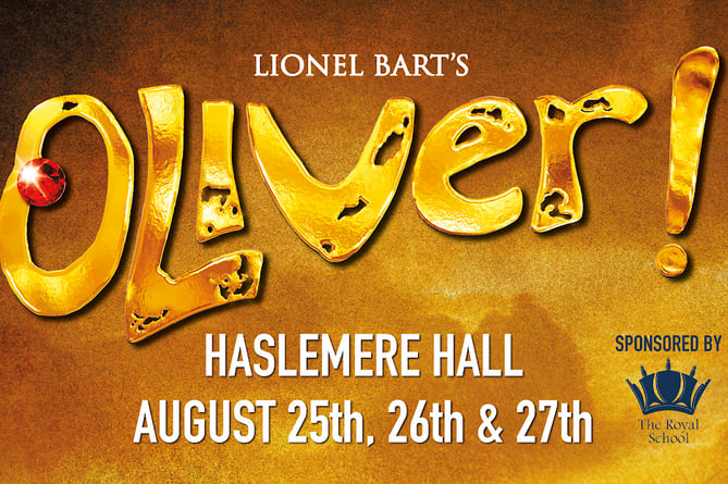 Publicity poster for Imagine That Productions’ Oliver!, staged at the Haslemere Hall from August 25th to 27th 2022.