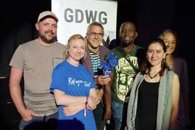 Gatwick Detainees Welfare Group walkers at Farnham Maltings, August 2022.