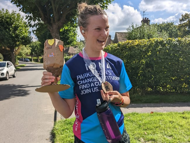 Iona Rayner was delighted after completing her marathon