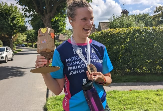 Iona Rayner was delighted after completing her marathon