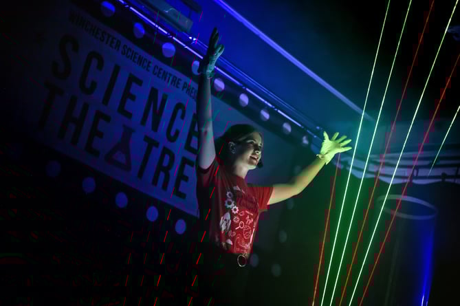 Laser harp at Winchester Science Centre.
