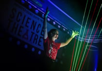 Laser harp at Winchester Science Centre