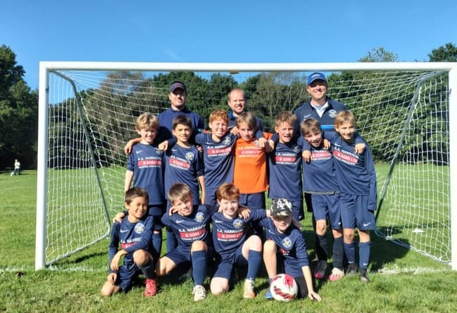 Back row: Coaches Ryan Harrison, Steve Ashby and Dan Humm. Middle row: Thomas Smith, Arthur Wholey, Matty Humm, Henry Gunner, Harry Suntokeesing, Freddie Glover and Jake Easter. Front row: Roy Ashby, Jacob Harrison, Jed Keel and William Jennings.