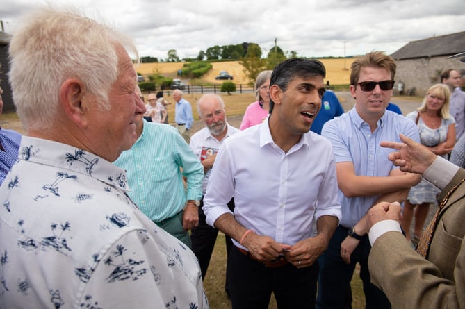 Rishi Sunak visited East Hampshire Conservative members and MPs at a farm near Ropley in July to harvest votes for his last push to be prime minister