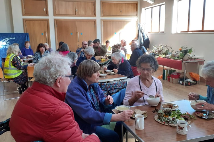The Alton Local Food Initiative holds its annual harvest feast at Alton Methodist Church Hall, October 2022.