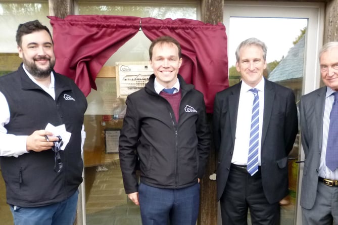 East Hampshire MP Damian Hinds, second from right, opens UDlive’s new headquarters at Will Hall Farm in Alton, October 21st 2022.