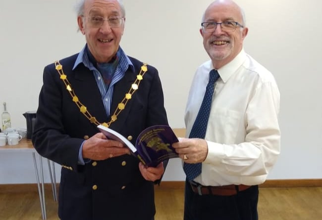 Waverley mayor John Ward with Bishop Christopher Herbert at the latter’s book launch at the Museum of Farnham on October 25