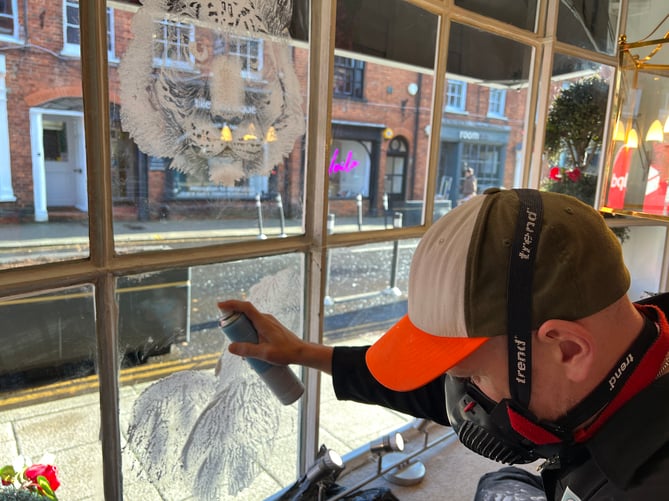 Farnham’s snow windows are being created this week – in time for Saturday’s Christmas lights switch-on