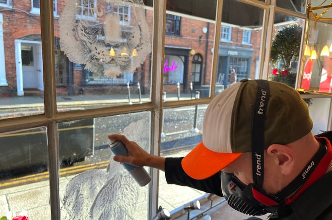 Farnham’s snow windows are being created this week – in time for Saturday’s Christmas lights switch-on