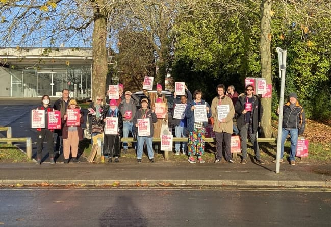 Lecturers at UCA Farnham also manned a picket line on Friday, November 25