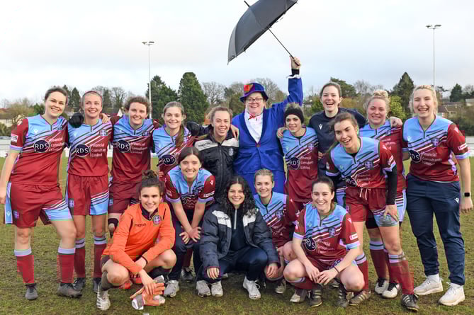 BADSHOT LEA LADIES FC        MRW       6/2/2022

Badshot Lea FC Ladies (maroon/blue+maroon/blue) football match against Mortimer Ladies FC (yellow+dark grey)

Held at Badshot Lea Football Club, Westfield Lane, Wrecclesham, Surrey

Winners all ! - Badshot Lea Ladies F.C.

Picture:  Malcolm Wells