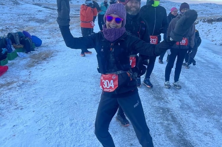 Yvonne Grayson ready to start the Greenland half marathon