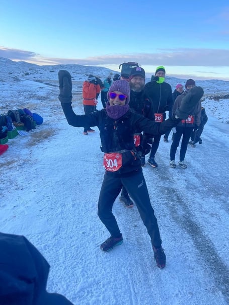 Yvonne Grayson ready to start the Greenland half marathon