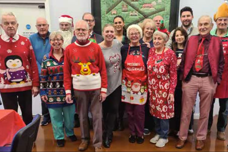 Whitehill Village Hall Christmas Day lunch helpers 2022.