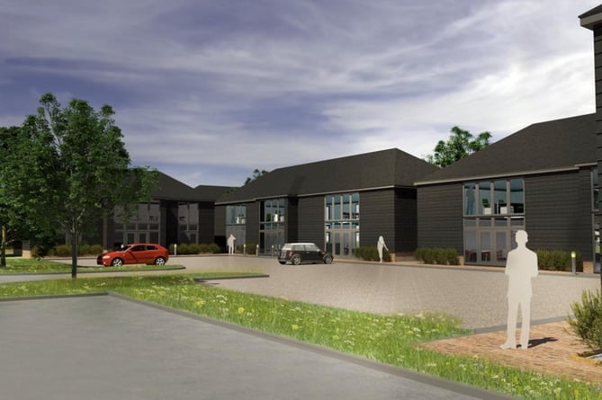 A visualisation of the proposed industrial units at Oakhanger Business Park