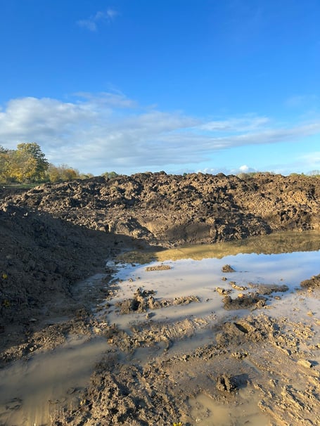 Destruction caused by Esso's contractors at Mr Rayner's farm
