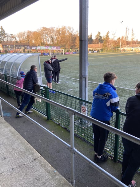 Farnham Town boss Paul Johnson spots something he’s not happy with