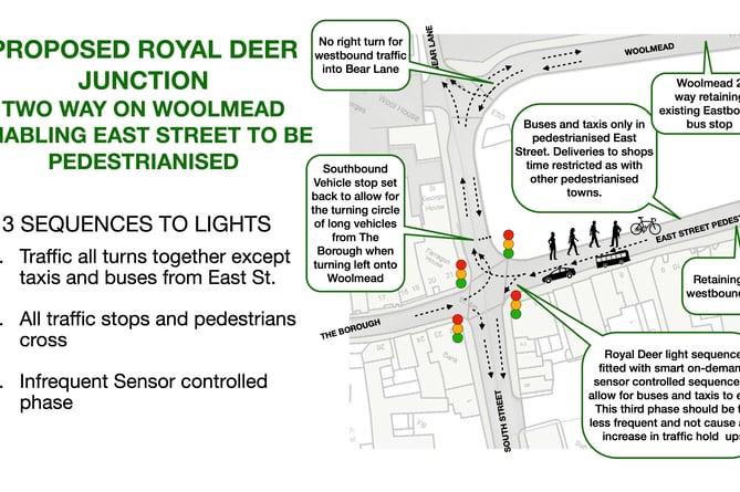 Yolande Hesse's vision for a remodelled Royal Deer junction and pedestrianised East Street between Brightwells Yard and the Woolmead