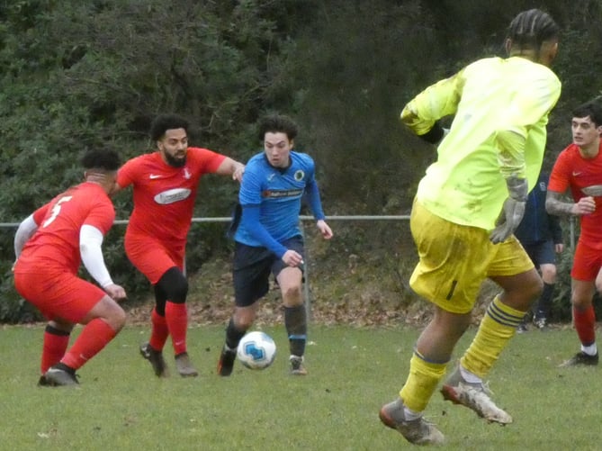 Action from Liss Athletic's 5-2 defeat against Sway on Saturday, January 28