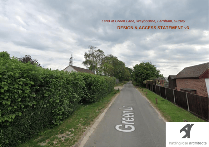 The front page of Lamron Developments' design and access statement for its latest 61-home plans. These homes, plus the 131-homes it is seeking to force through on appeal, would be accessed from Green Lane