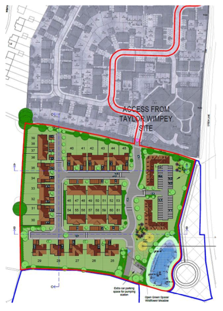 Lamron Developments proposes the 61 homes as a southern extension to Taylor Wimpey's 105-home estate in Green Lane