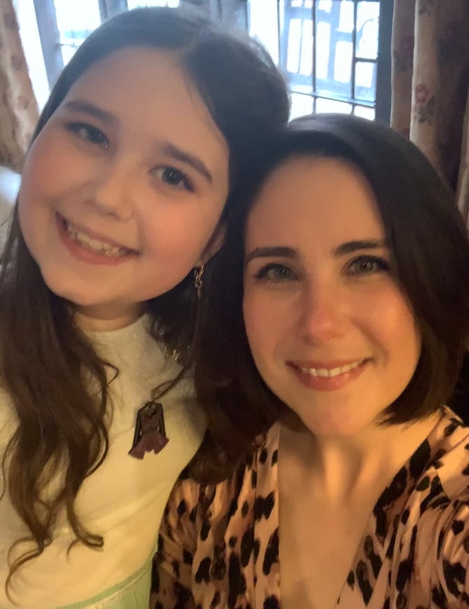 Laura Watson and ten year old daughter Lilly, who are on a mission to bring disabled cat Ace to Haslemere from Spain