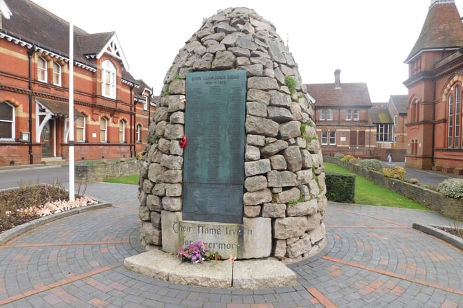 The war memorial cairn in Alton High Street