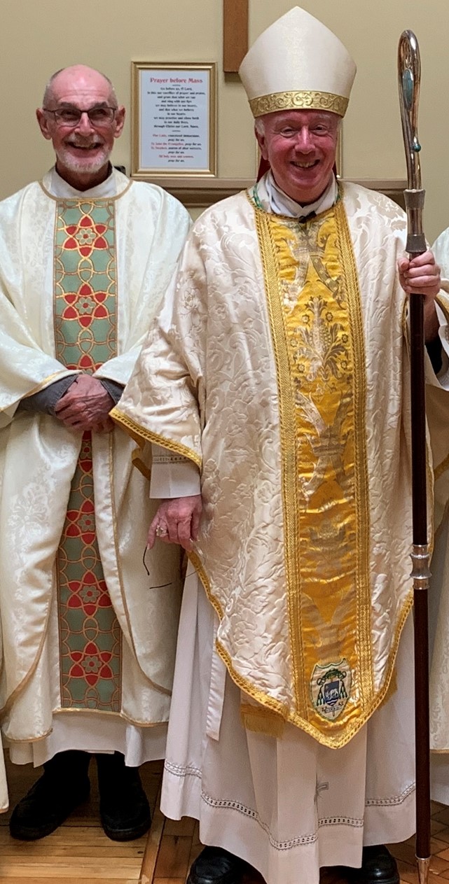 Fr James Carling (left) and Bishop Philip Egan