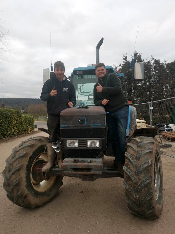 Jack Atkins and Henry Bridger of Petersfield Young Farmers Club will be dishing the dirt for good causes