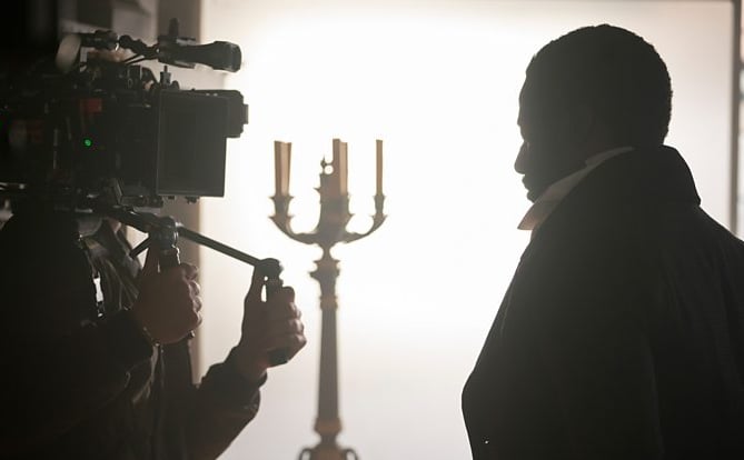 Ashley Thomas on set filming in Great Expectations (Image: BBC/FX Networks/Miya Mizuno)